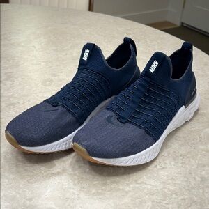 Nike Dark Blue and White Slip-On Sneakers